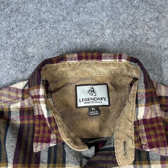 Legendary Whitetails Shirt Men XL Buck Camp Flannel Outdoor Hunting Corduroy - Picture 3 of 10
